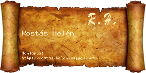 Rostás Helén névjegykártya